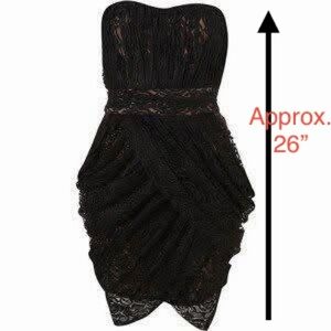 Rare London Black Lace Sexy Elegant Strapless Dress UK 8, Small Holiday Cocktail